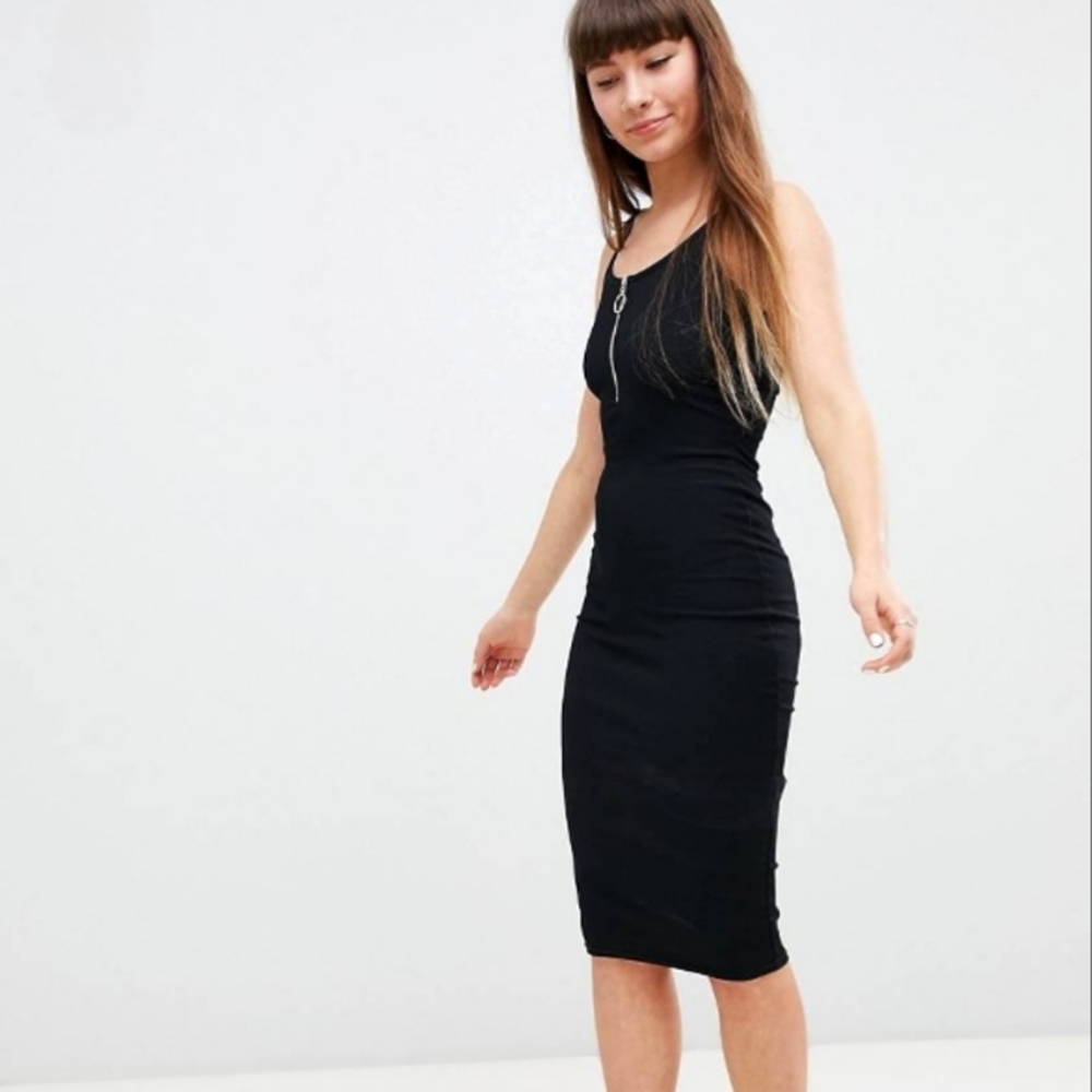 NEW LOOK ZIP FRONT BODYCON DRESS